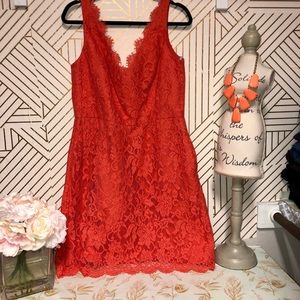 Orange lace dress